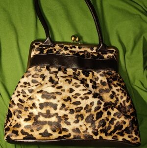 Bueno Leopard Print Shoulder Bag with Black Accents